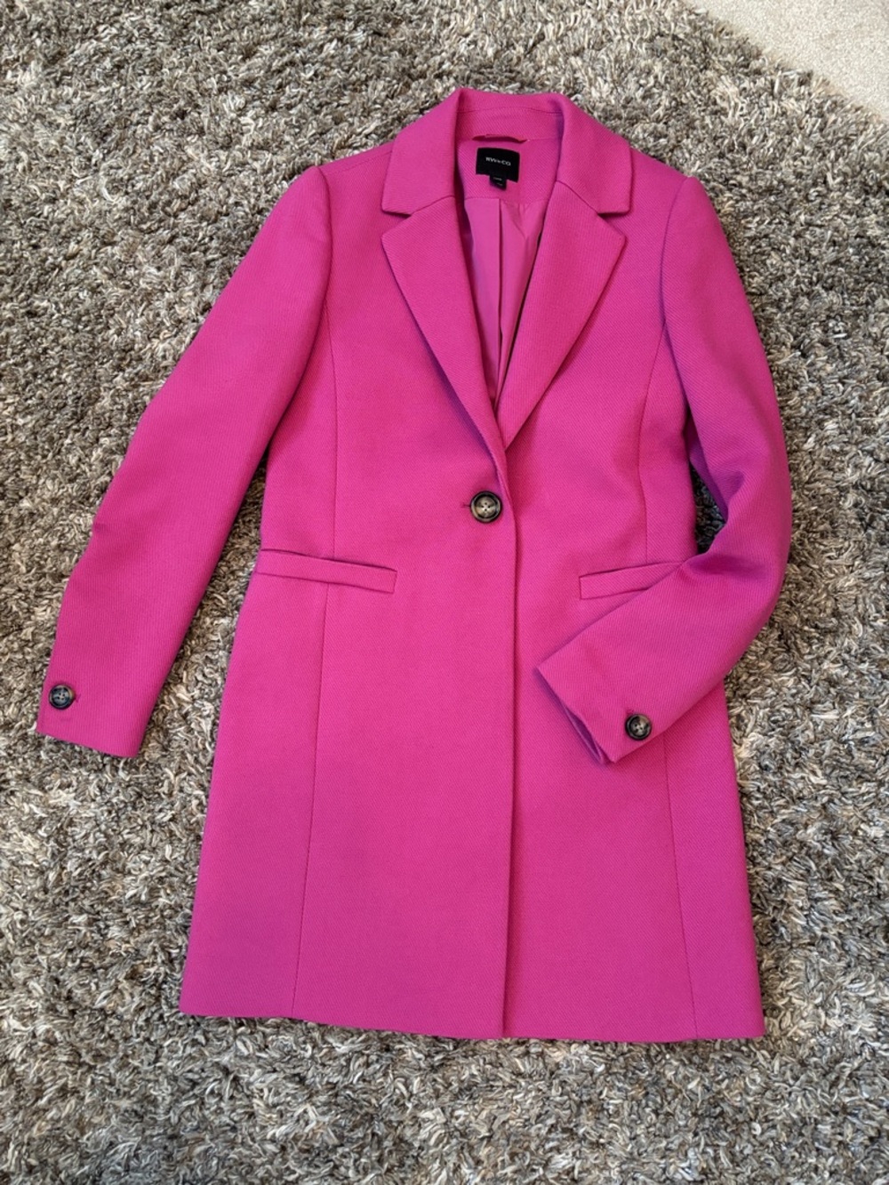 RW&CO. Bright Pink Tailored Trench Coat